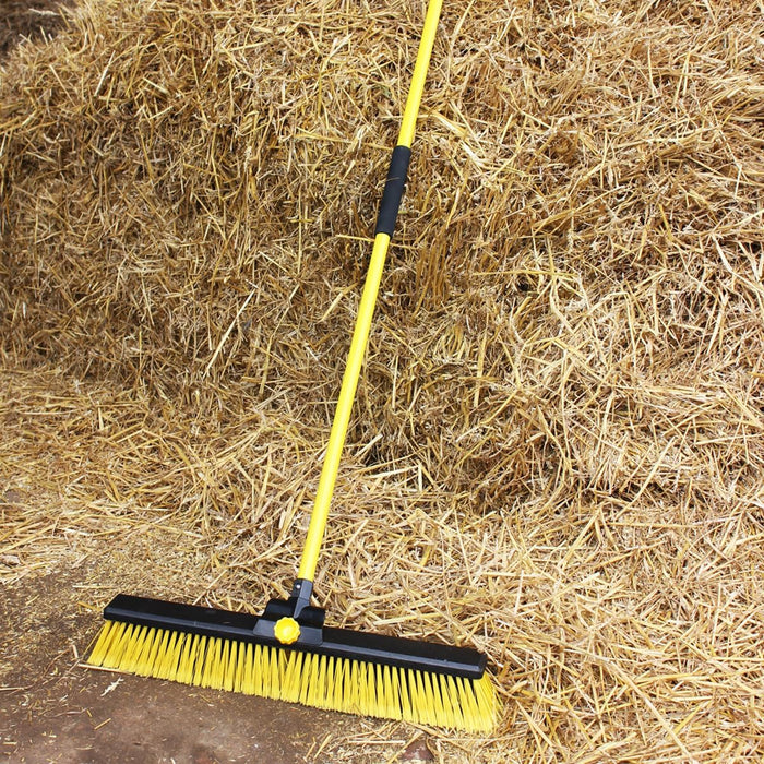 Bulldozer Heavy Duty Dual Fill Broom Clipped with Handle 24" (600mm)